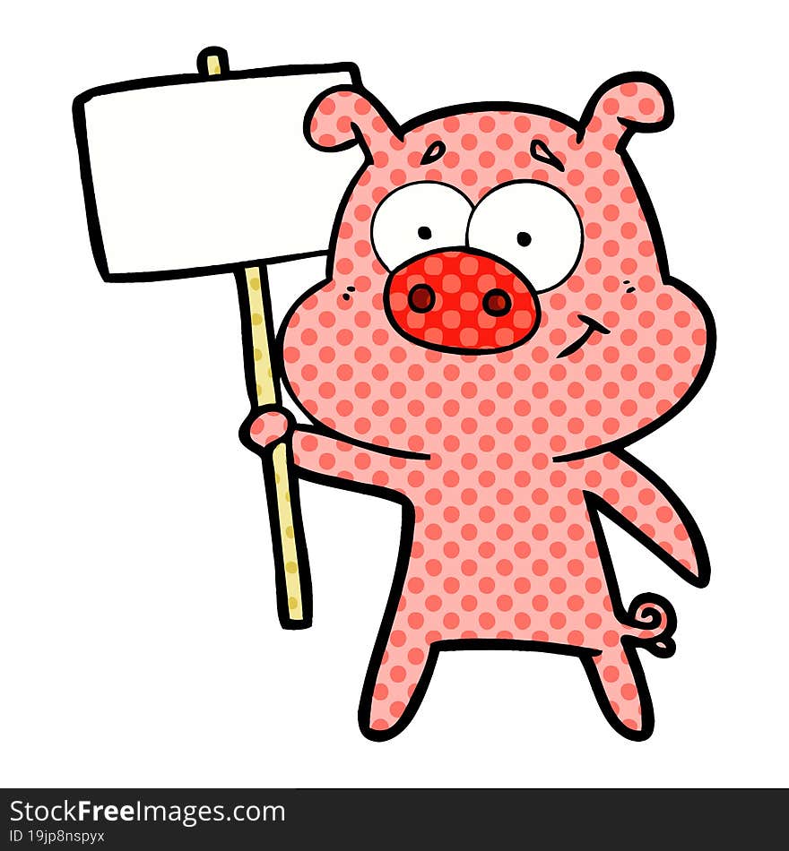 happy cartoon pig. happy cartoon pig