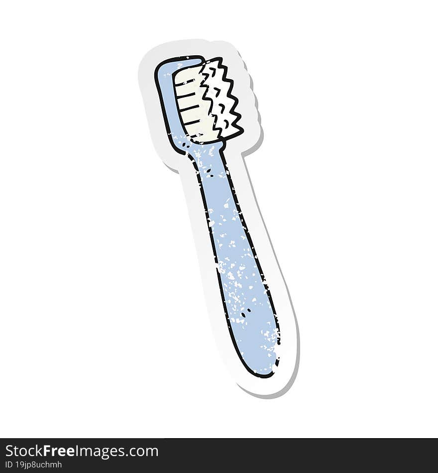 retro distressed sticker of a cartoon toothbrush