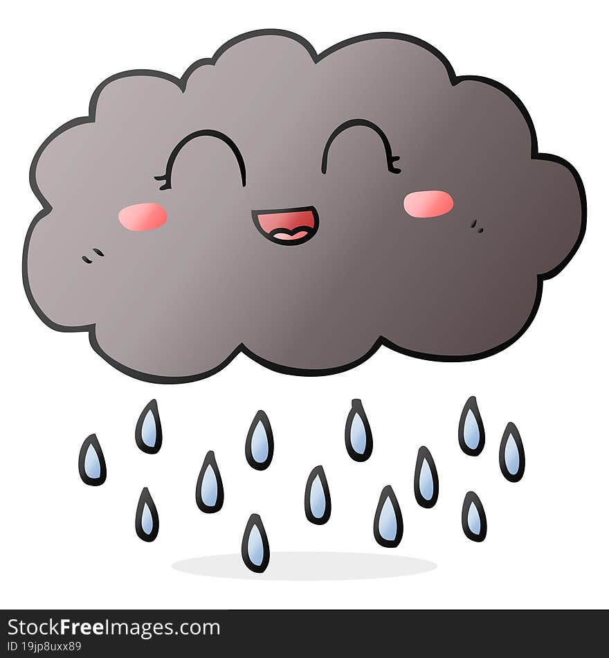 freehand drawn cartoon rain cloud