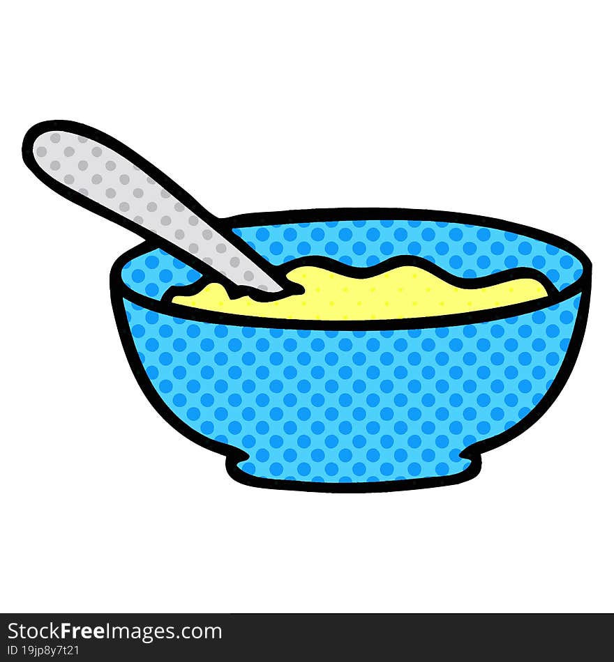 quirky comic book style cartoon bowl of soup