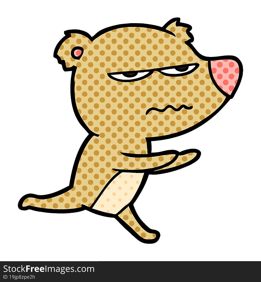 angry bear cartoon running. angry bear cartoon running