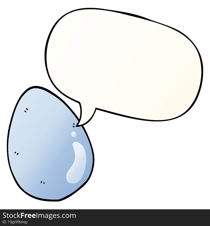 cartoon egg with speech bubble in smooth gradient style