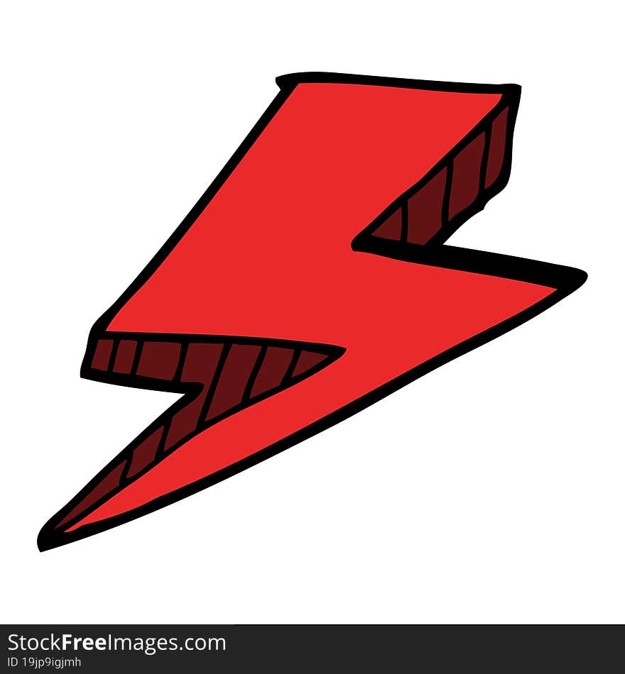 cartoon doodle lightning bolt