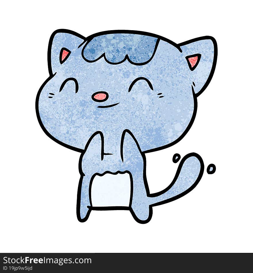 cute cartoon happy little cat. cute cartoon happy little cat