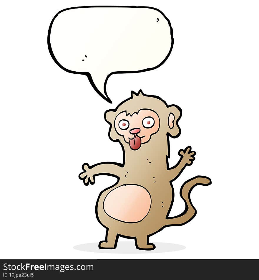 funny cartoon monkey with speech bubble