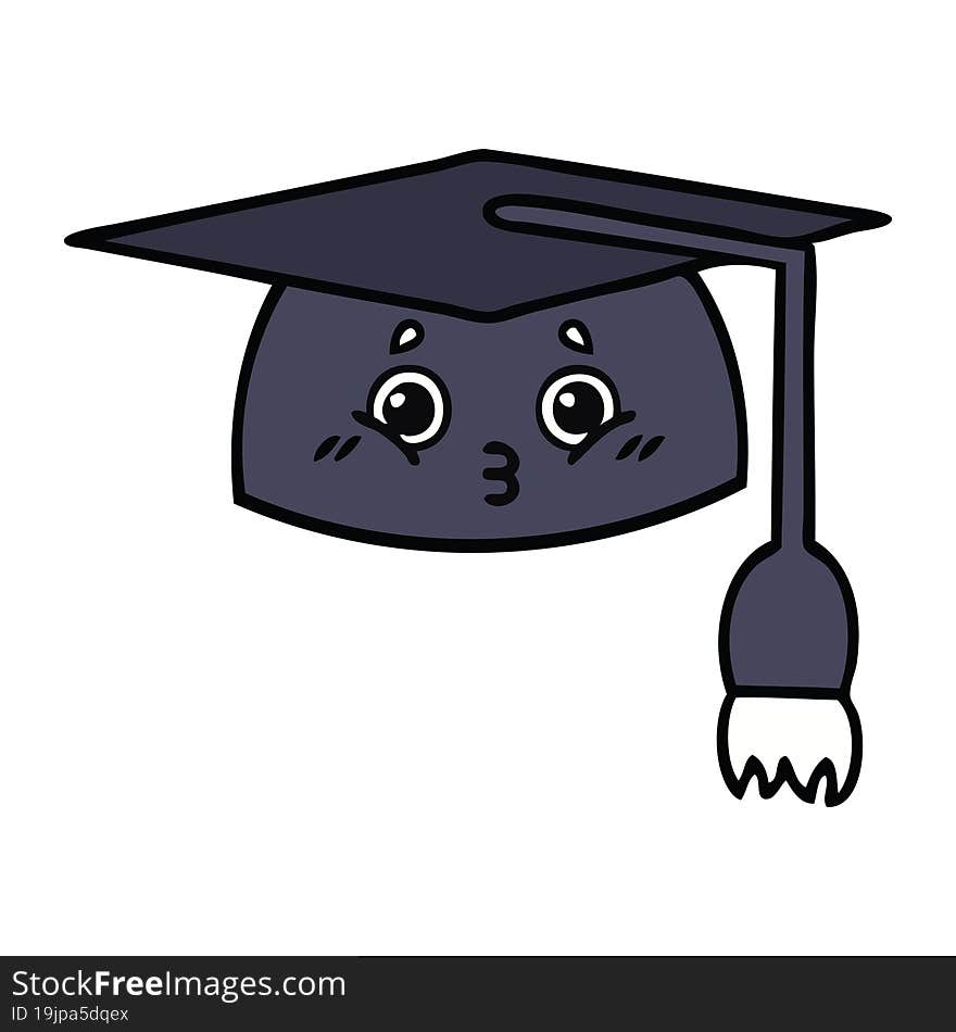 cute cartoon of a graduation hat. cute cartoon of a graduation hat