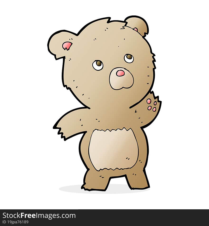 cartoon curious teddy bear