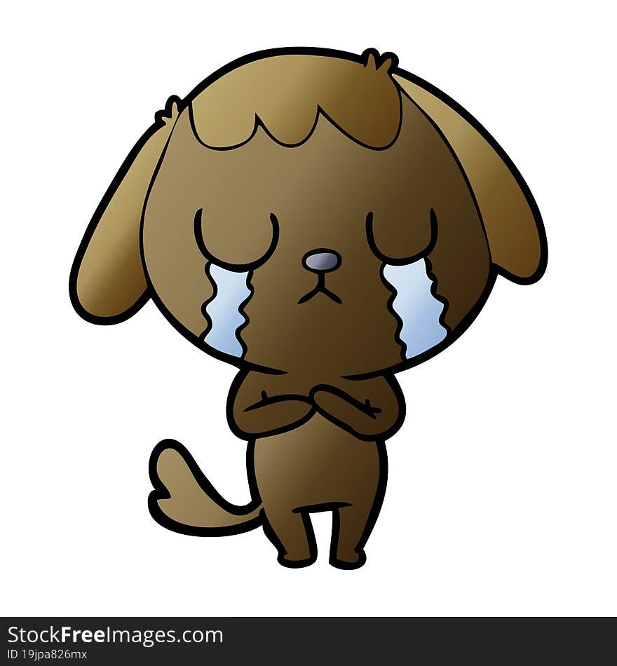 cute cartoon dog crying. cute cartoon dog crying