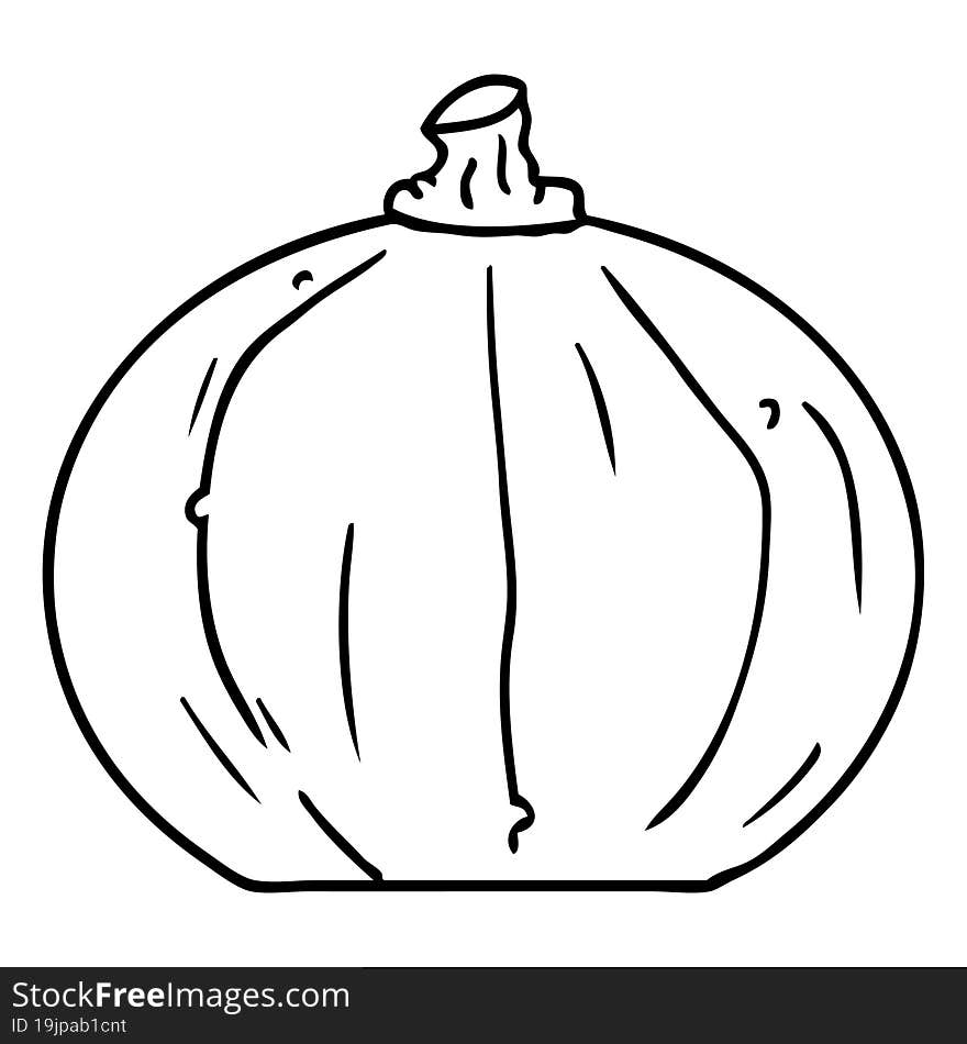 line drawing doodle of a pumpkin