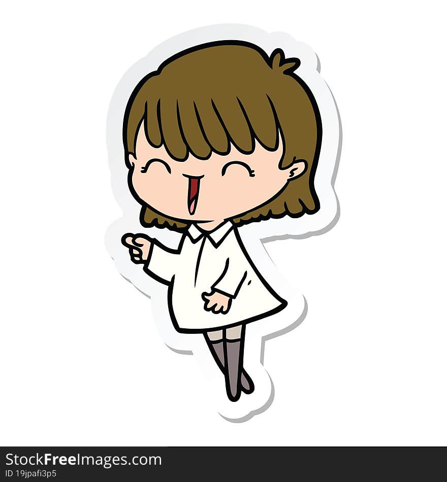 sticker of a cartoon woman