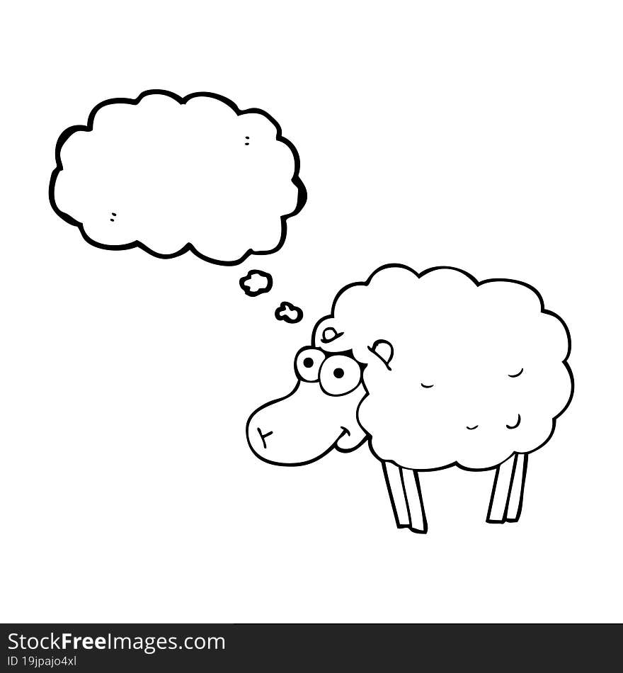 funny thought bubble cartoon sheep