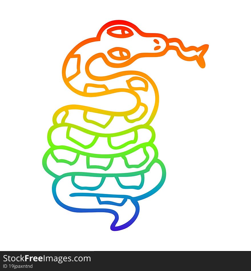 rainbow gradient line drawing cartoon