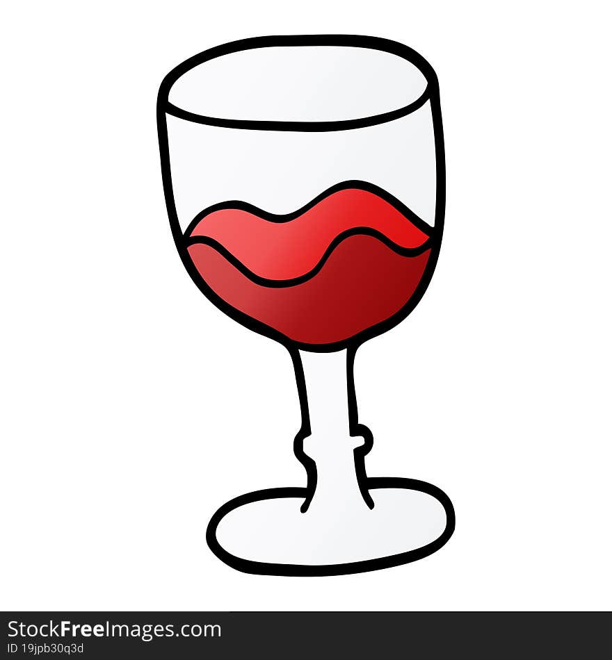 cartoon doodle glass of red wine