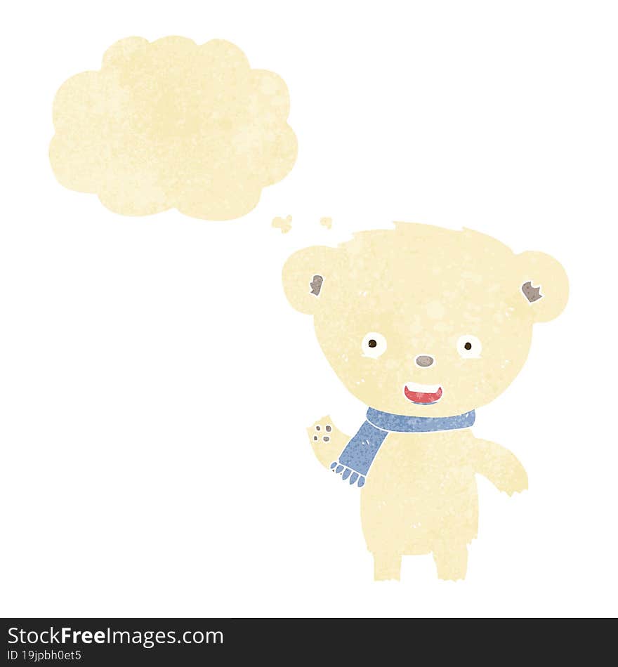 cartoon cute polar bear with thought bubble