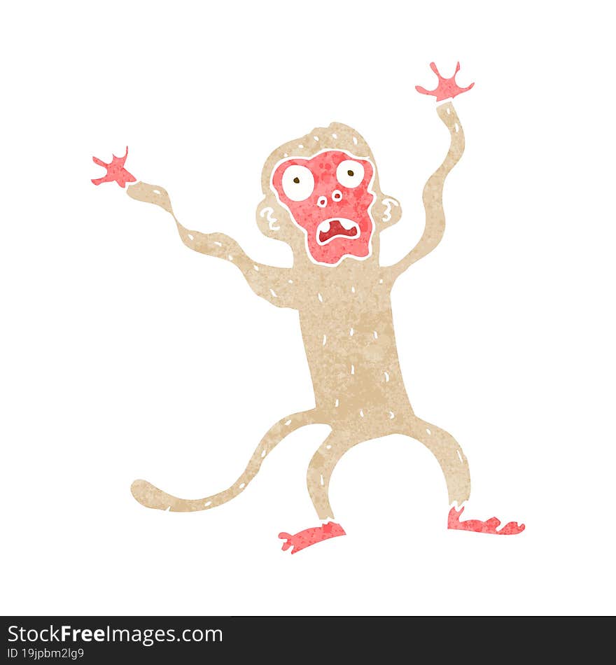 cartoon frightened monkey