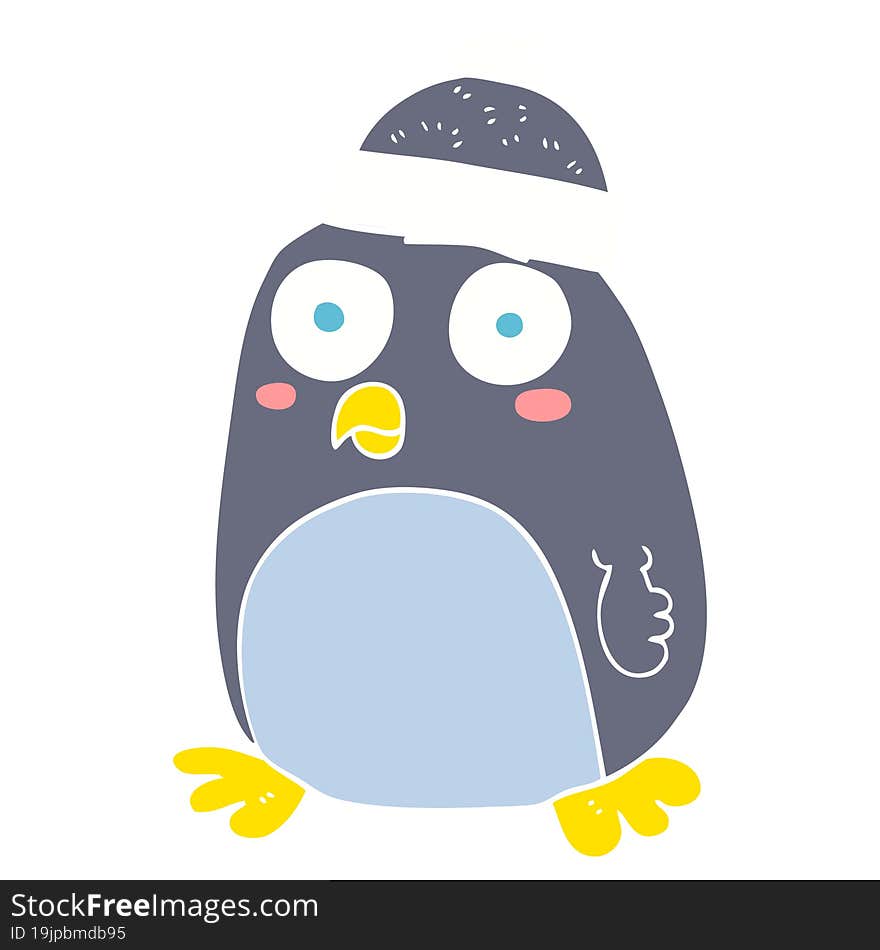 flat color illustration of penguin. flat color illustration of penguin