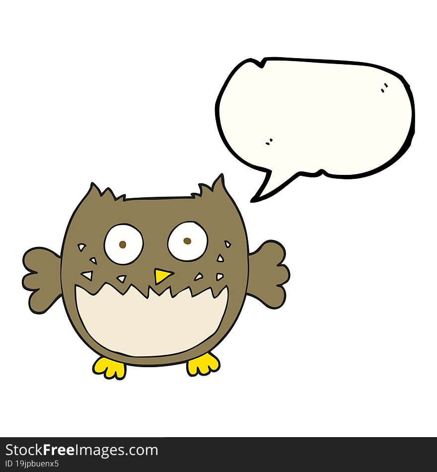 Speech Bubble Cartoon Owl