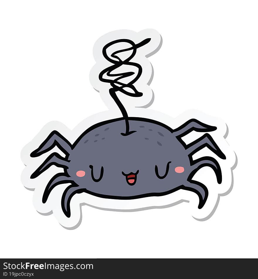 sticker of a cartoon spider