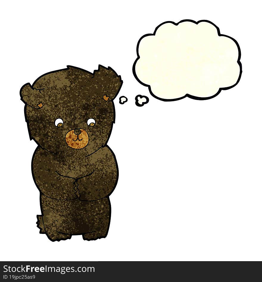 cute cartoon black bear with thought bubble