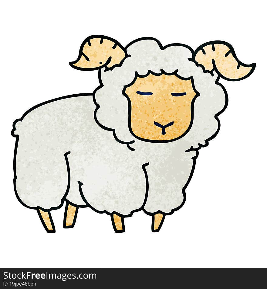 quirky hand drawn cartoon ram