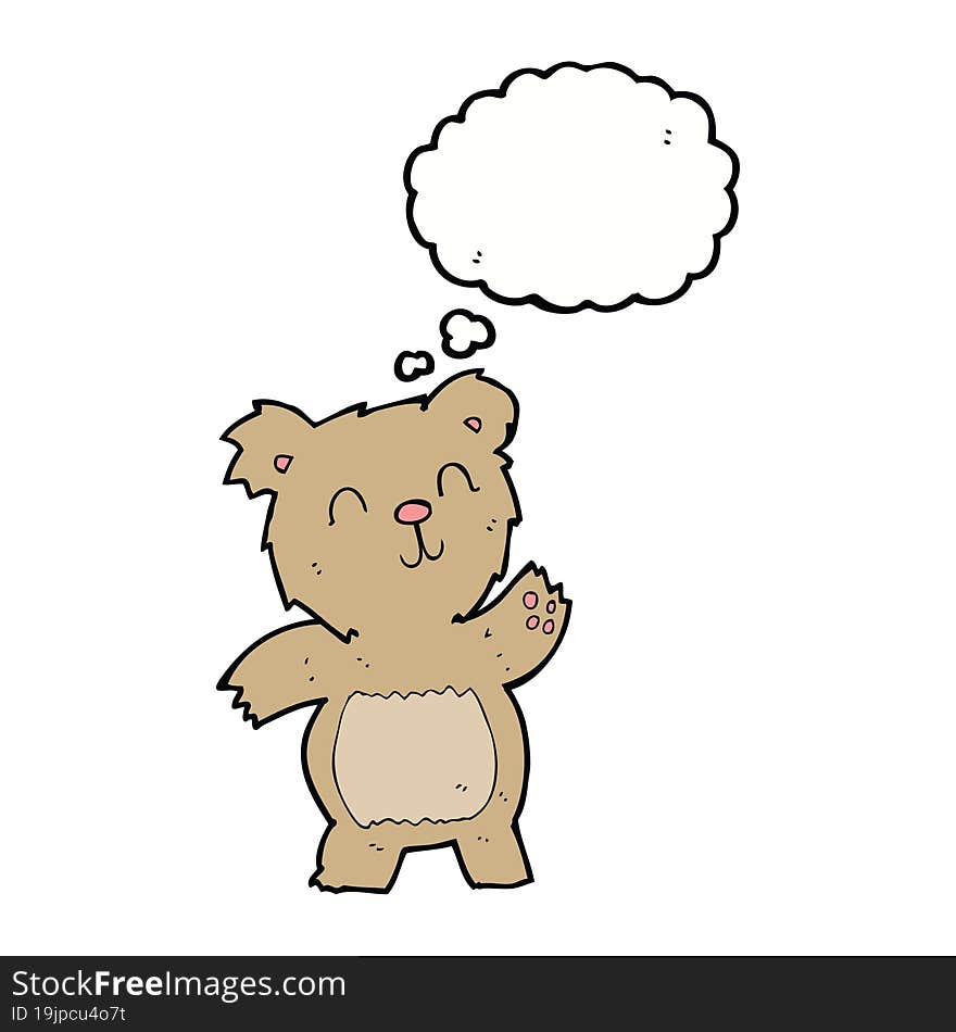 Cartoon Teddy Bear With Thought Bubble