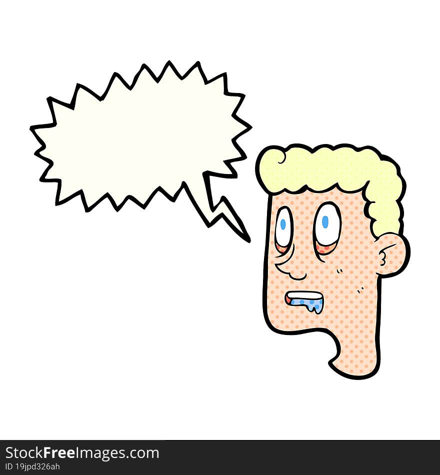 comic book speech bubble cartoon staring man drooling