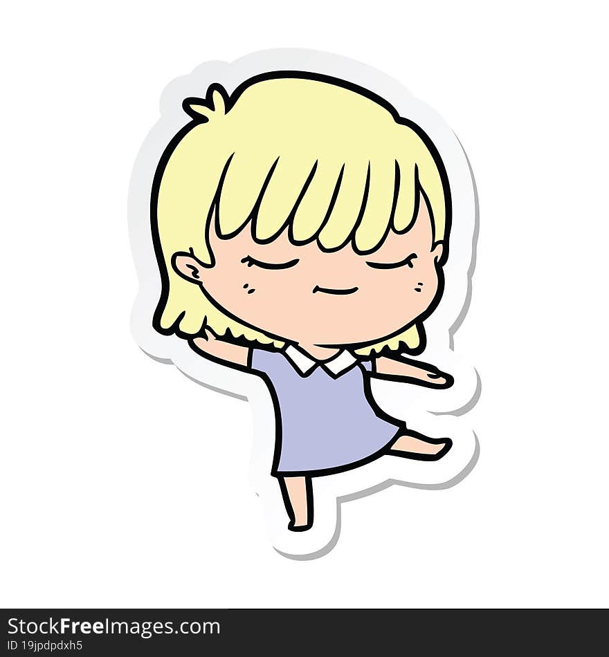 sticker of a cartoon woman