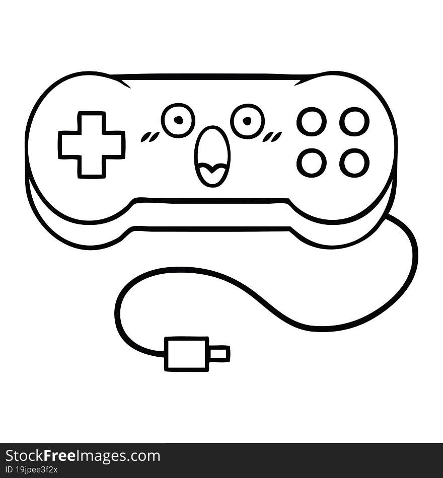 line drawing cartoon game controller