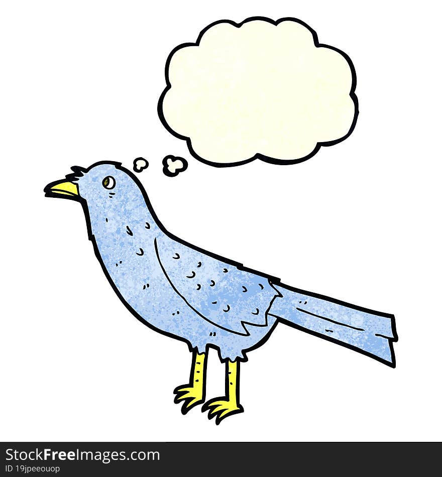 cartoon crow with thought bubble