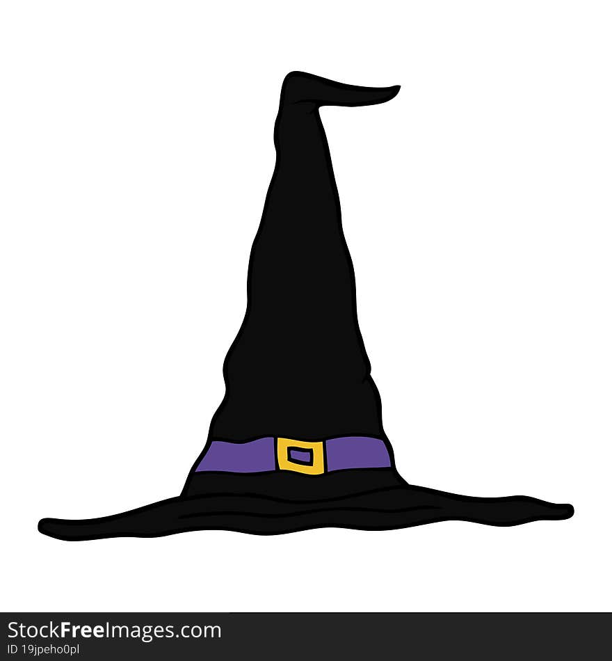 Cartoon Doodle Witch Hat