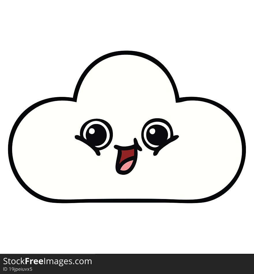 cute cartoon of a cloud. cute cartoon of a cloud