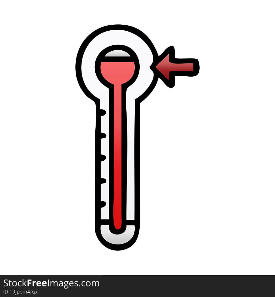 gradient shaded cartoon hot thermometer