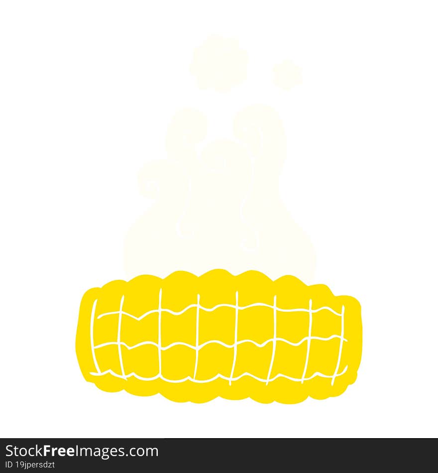 flat color illustration of corn cob. flat color illustration of corn cob