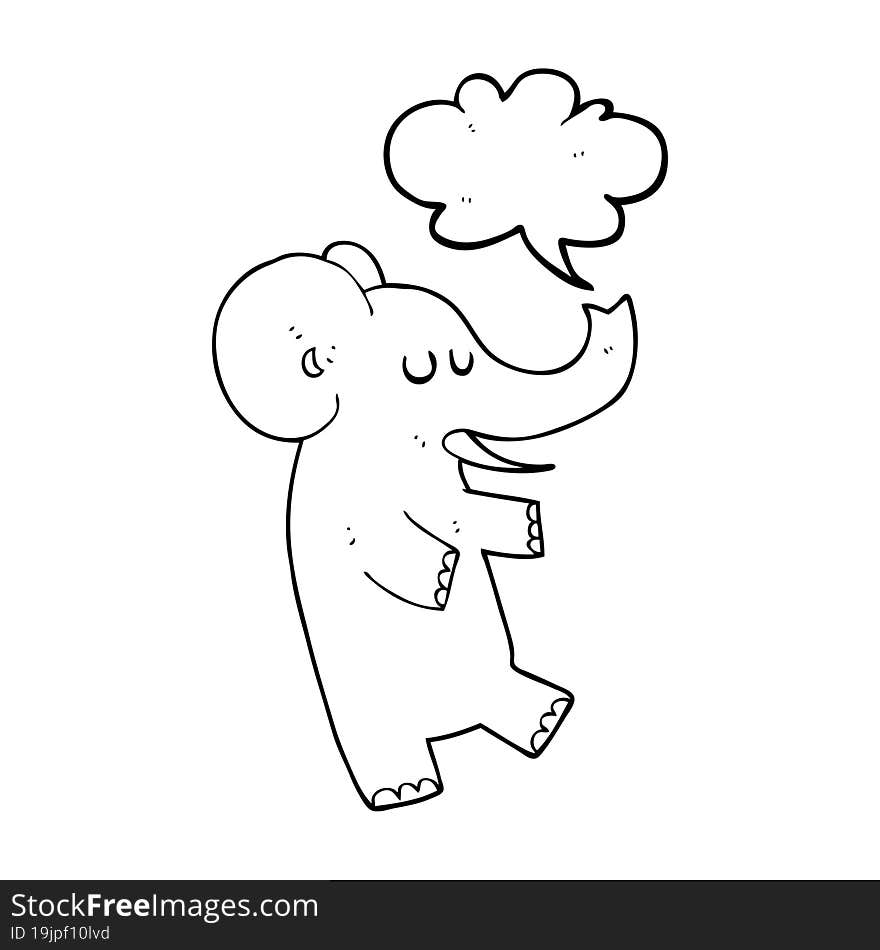 speech bubble cartoon dancing elephant