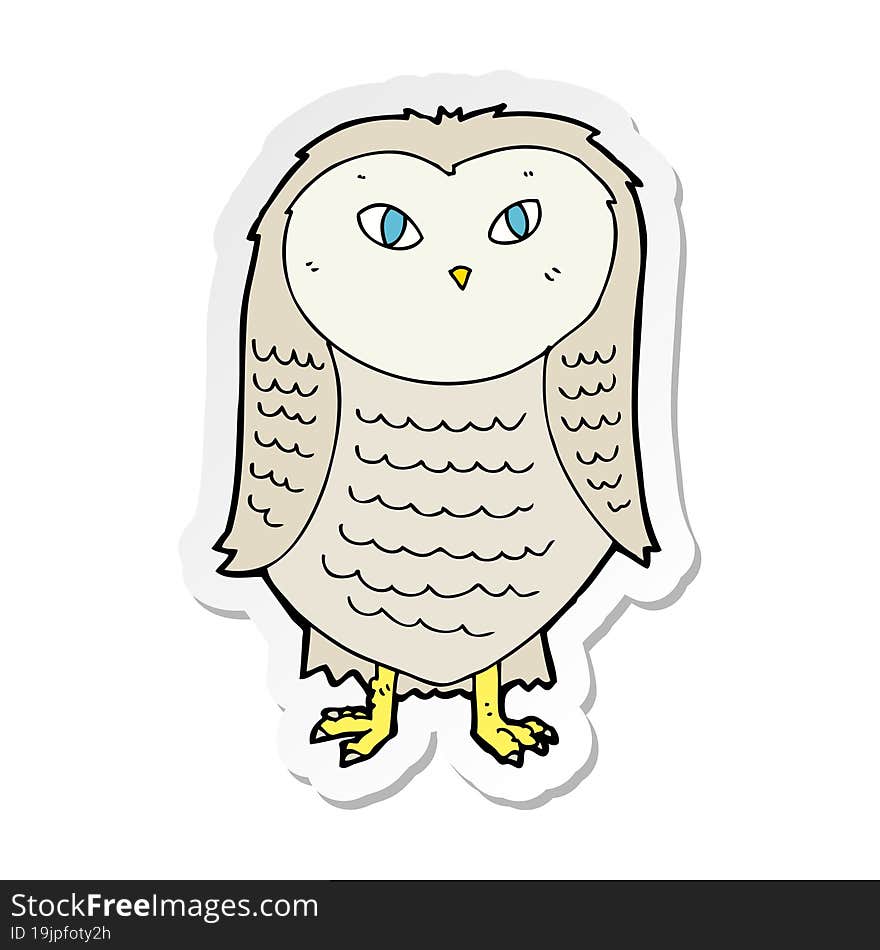 sticker of a cartoon owl