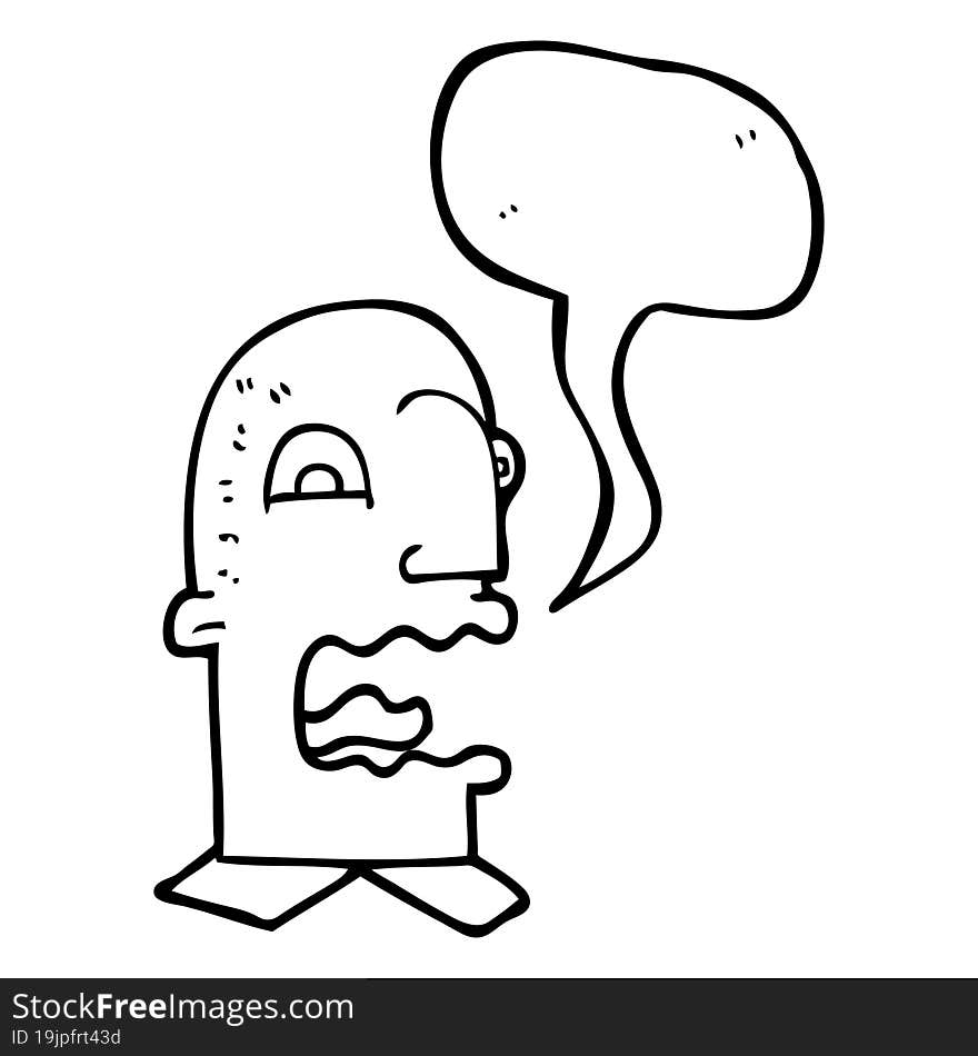 Speech Bubble Cartoon Burping Man