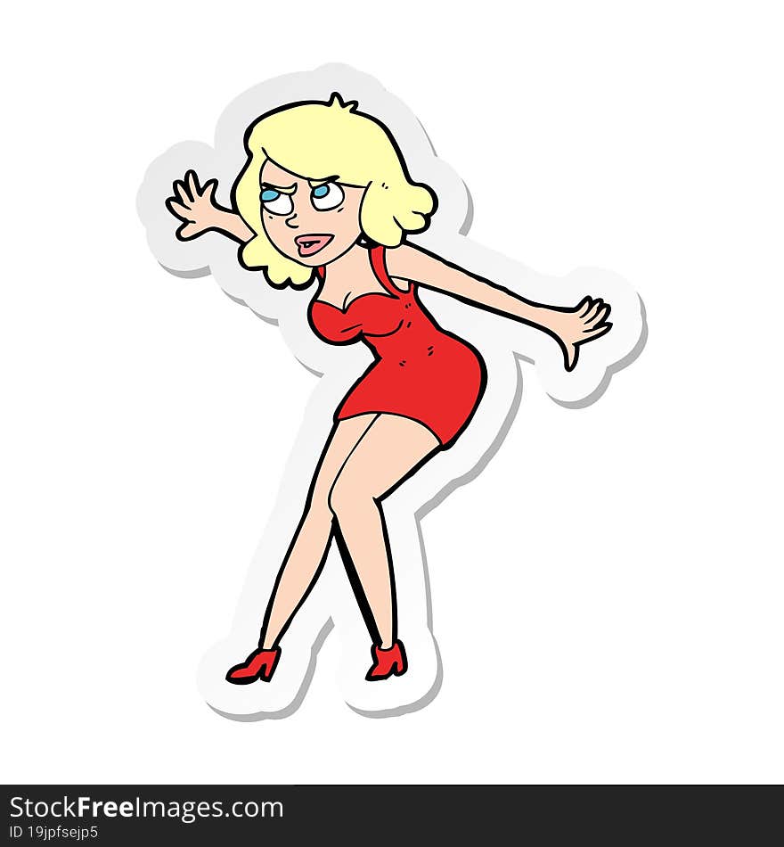 Sticker Of A Cartoon Female Spy