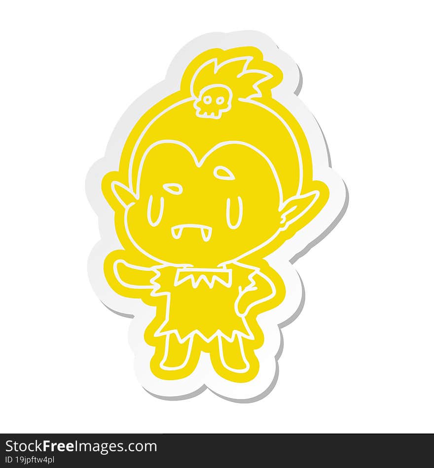 cartoon sticker kawaii of cute vampire girl