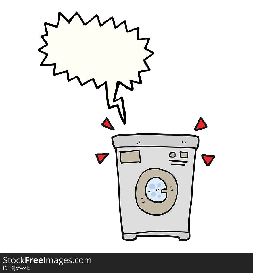 speech bubble cartoon washing machine