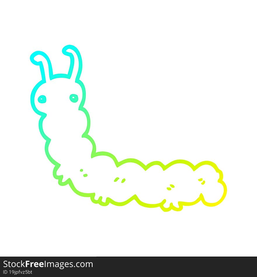 cold gradient line drawing cartoon caterpillar