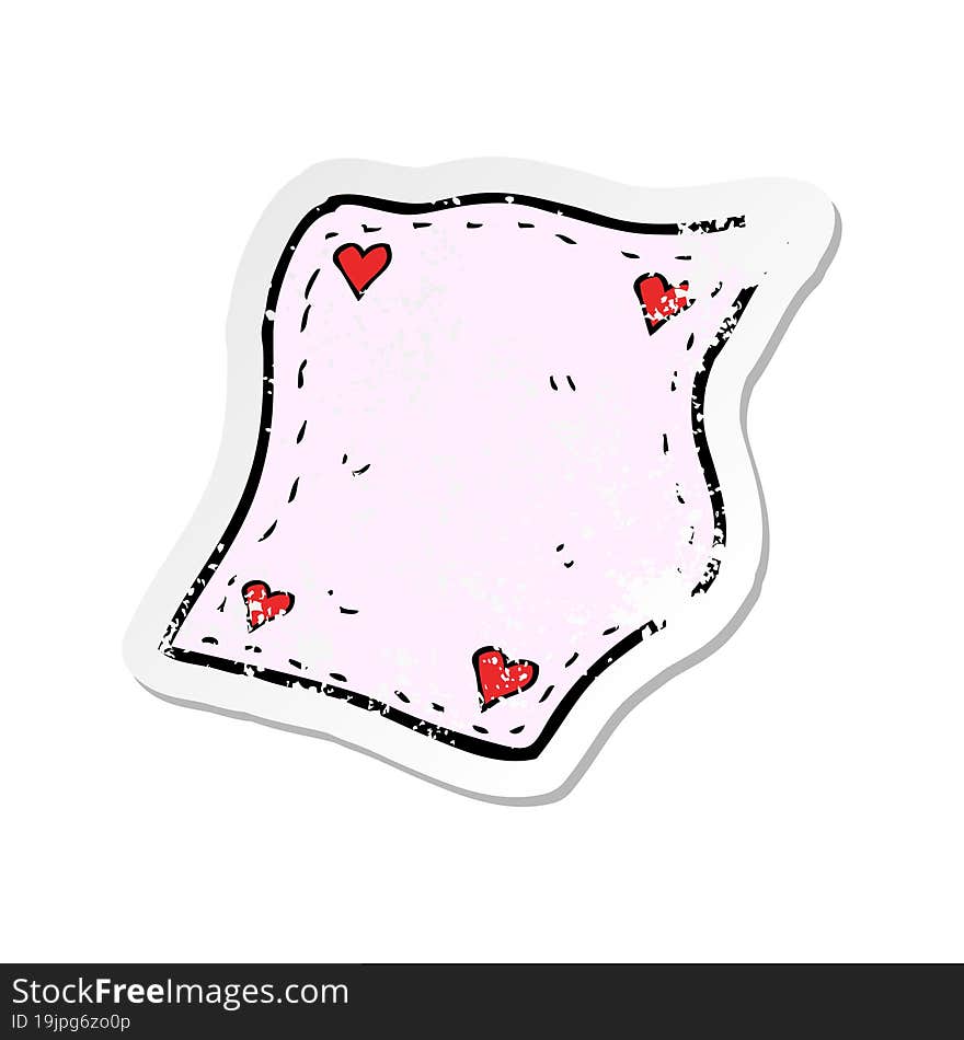 retro distressed sticker of a cartoon handkerchief