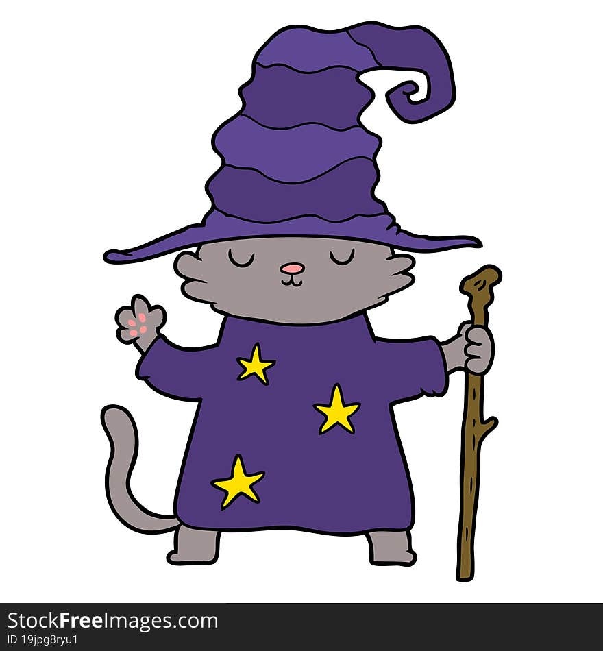 cartoon cat wizard. cartoon cat wizard