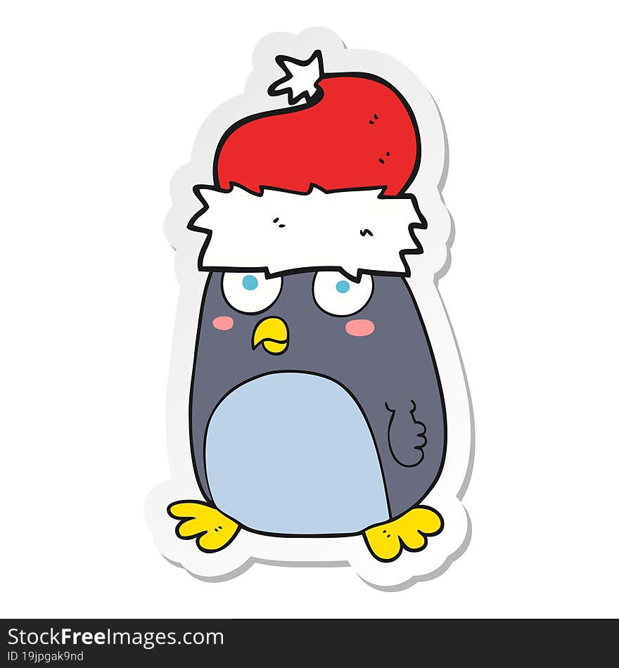 sticker of a cartoon penguin