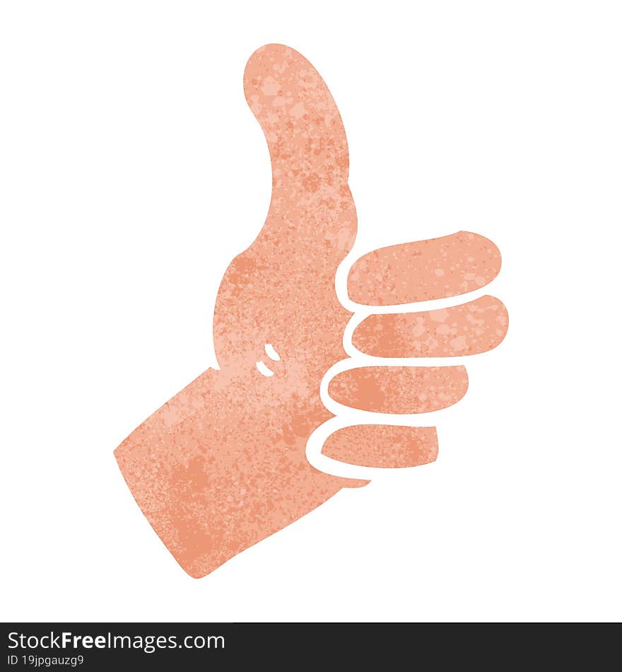 retro cartoon thumbs up sign