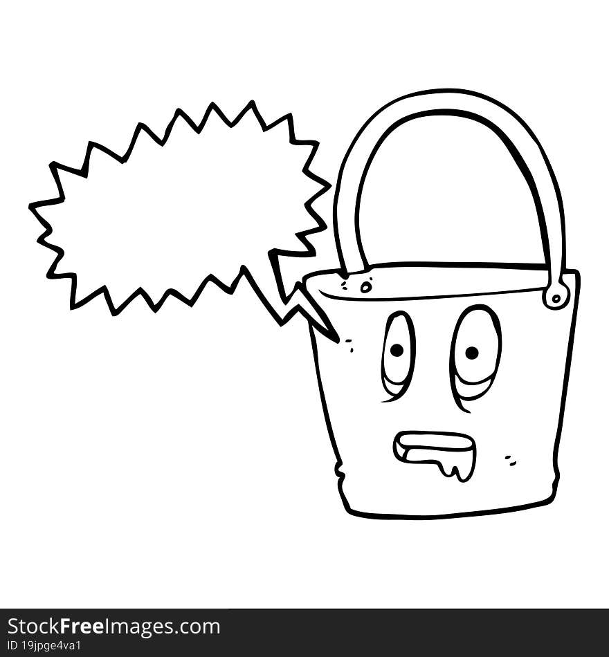 speech bubble cartoon bucket