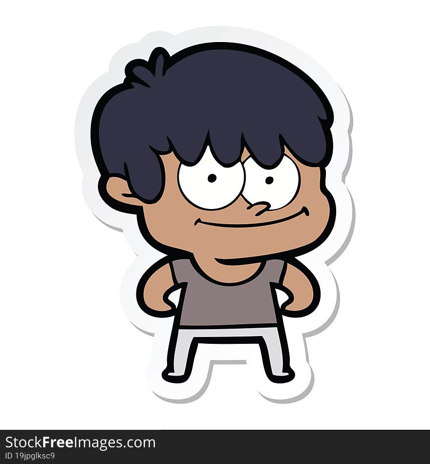 sticker of a happy cartoon man