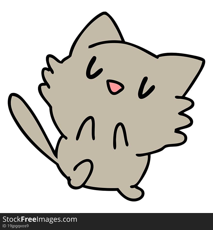 cartoon of a cute little pet cat. cartoon of a cute little pet cat