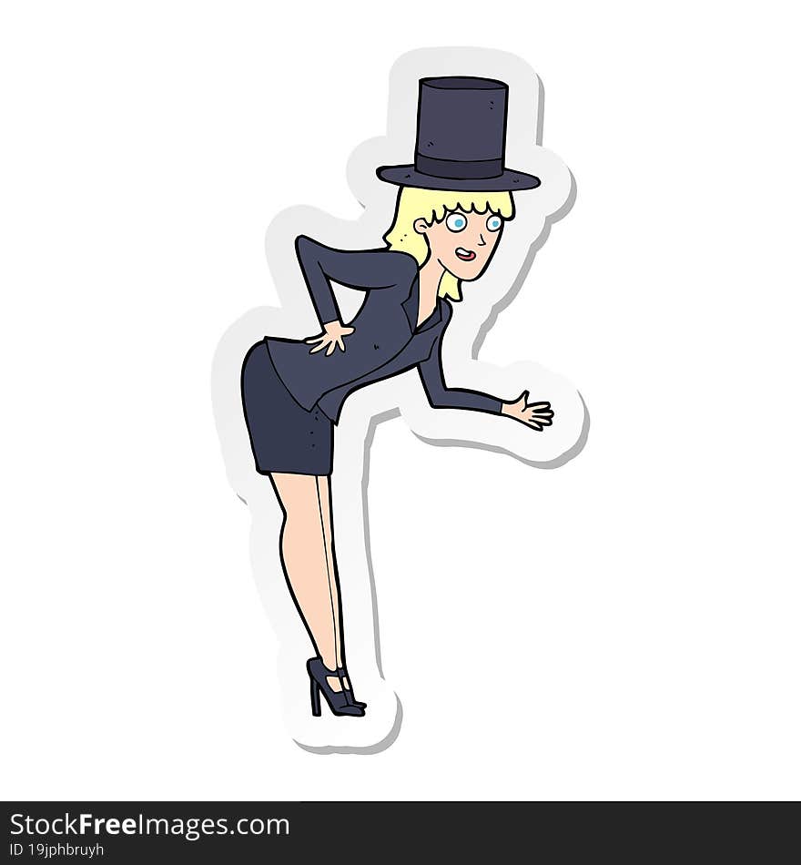 Sticker Of A Cartoon Magician Woman