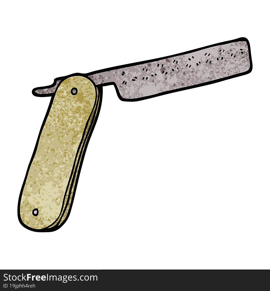 Cartoon Doodle Cut Throat Razor