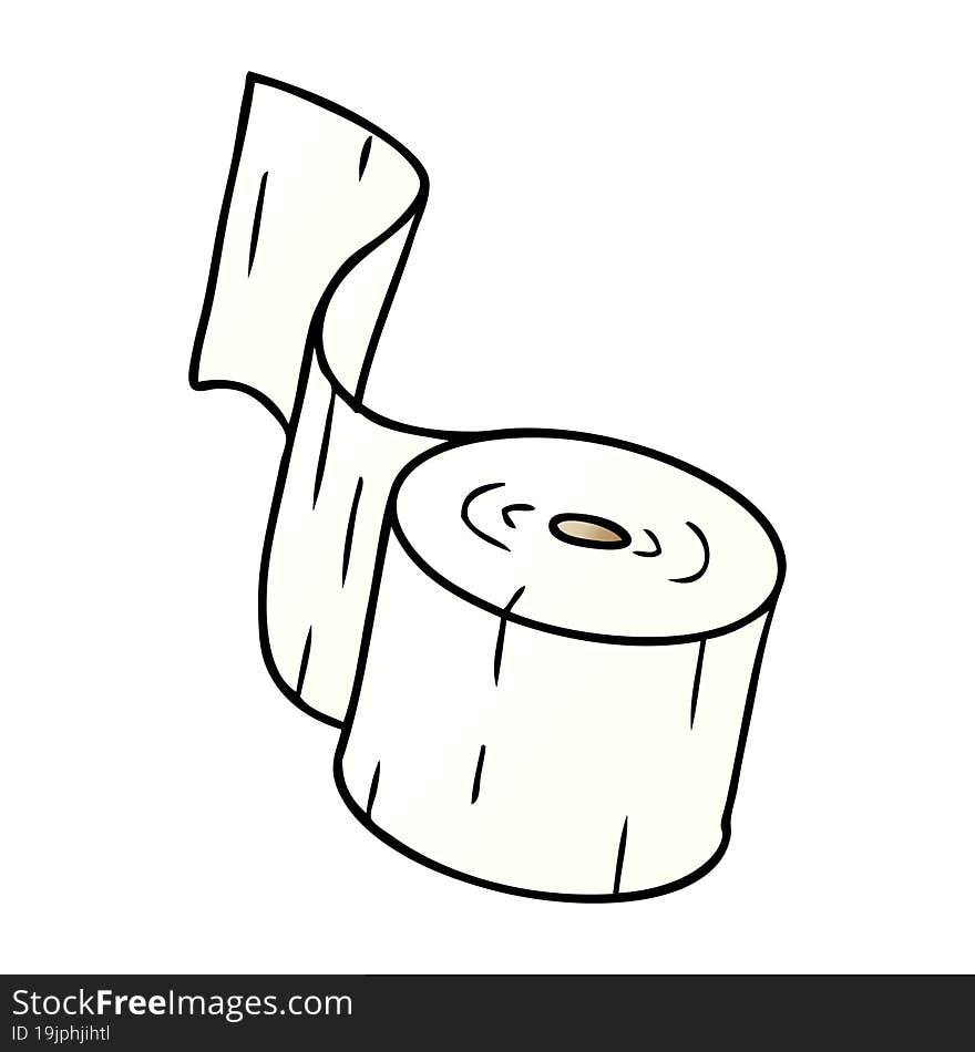 gradient cartoon doodle of a toilet roll